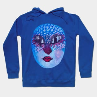 Blue Scaly Face Hoodie